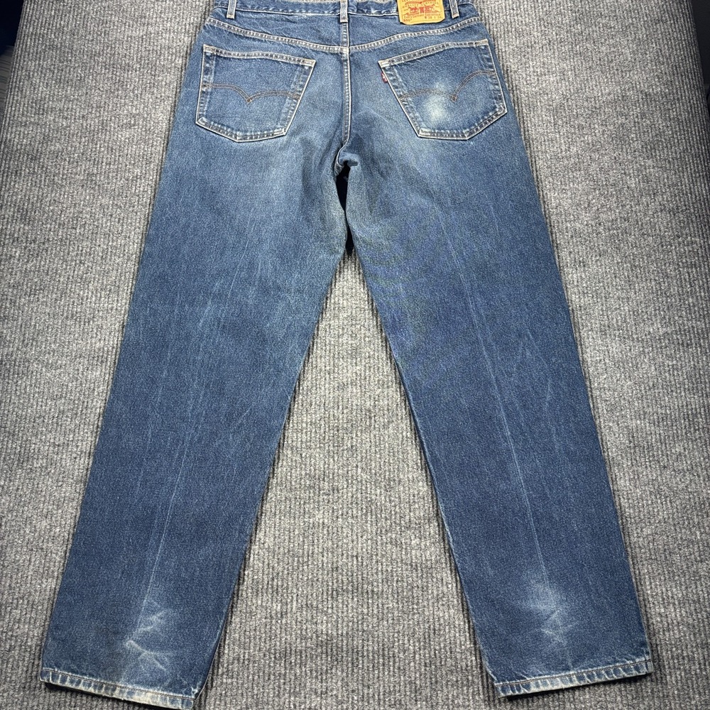 Levi Strauss 550 Relaxed Fit Jeans Men 38x34 Blue Y2K Vintage Black Batwing Tag - Picture 12 of 16
